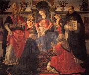 GHIRLANDAIO, Domenico Madonna and Child Enthroned between Angels and Saints oil painting on canvas
